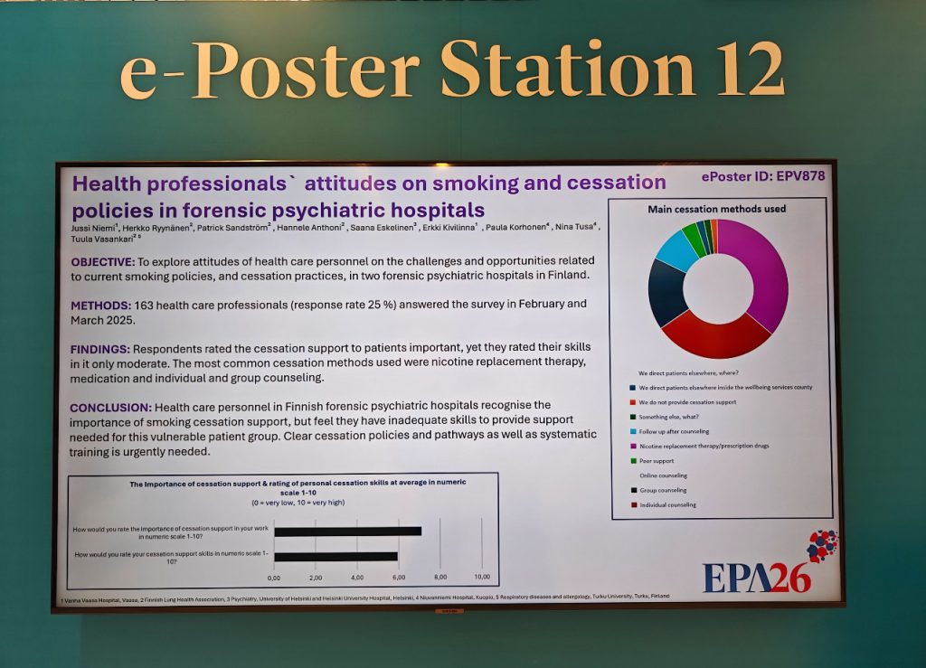 eposteri, Health professionals` attitudes on smoking and cessation policies in forensic psychiatric hospitals